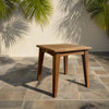 Outdoor indoor Mid century rounded edges square teak side table