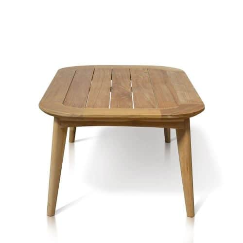 Mid Century Teak Outdoor Modern 47 inch Rectangle Coffee Table – Impression