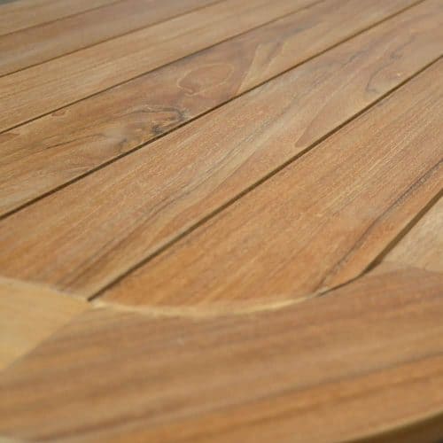 Mid century Modern Teak Outdoor Triangle Coffee Table – Impression