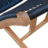 Mid Century Teak Black Wicker Woven Folding Club Chair  – Aksel