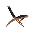 Mid Century Teak Black Wicker Woven Folding Club Chair  – Aksel