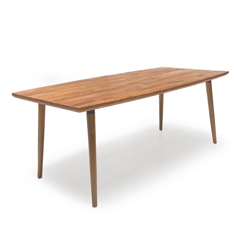 Mid century Modern Large Rectangle Outdoor Teak Dining Table  |  Lara