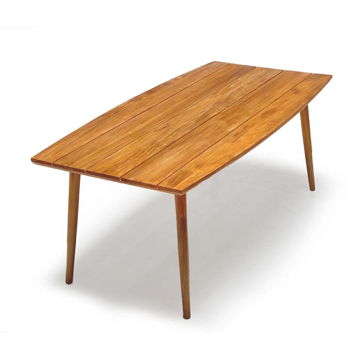 Mid century Modern Large Rectangle Outdoor Teak Dining Table  |  Lara