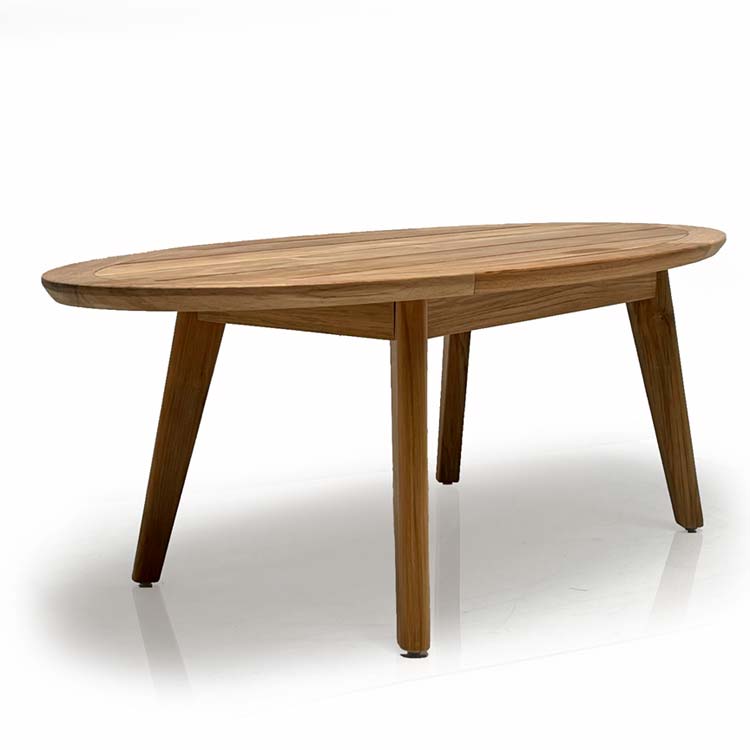 Midcentury Teak Outdoor Modern Oval Coffee Table – Impression