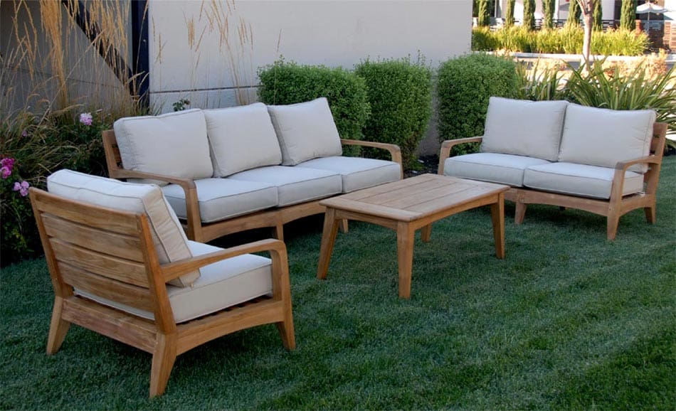 Mid Century Modern Teak Patio Three Seated Sofa – Olga