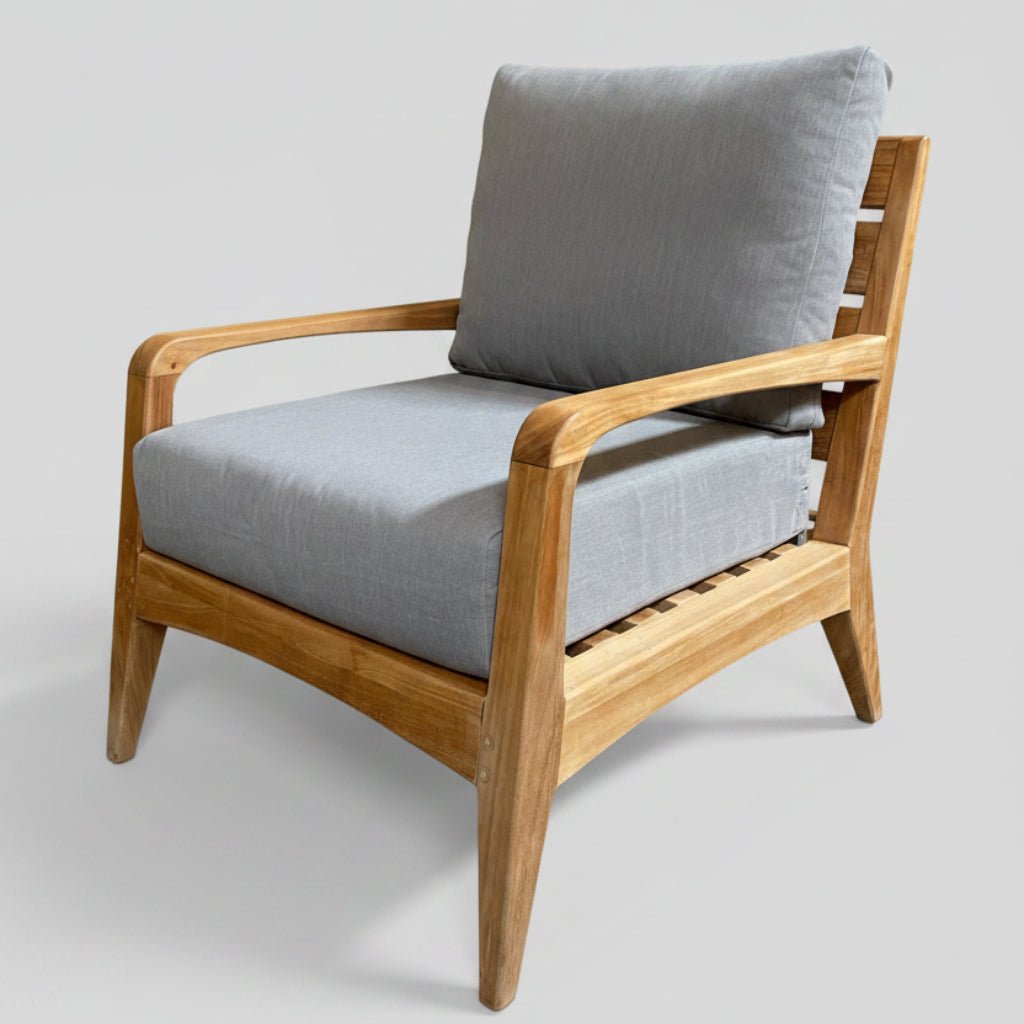 Olga teak deep seat chair with Tempotest Antique Beige Cushion 