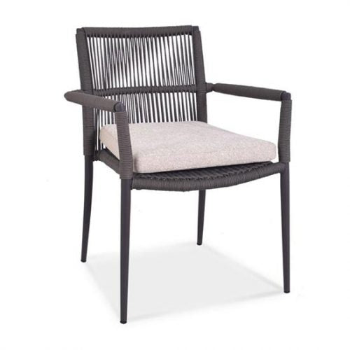 9 Pc Aluminum Patio Dining Set – Raven table June stacking chair