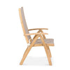 Teak mesh batyline outdoor folding reclining chair side view
