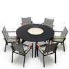 7 Pc Aluminum Outdoor Round Dining Set  Aarhus table and Summit Chairs