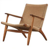 teak rope weave chair front view