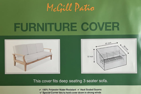 Furniture cover with dimensions