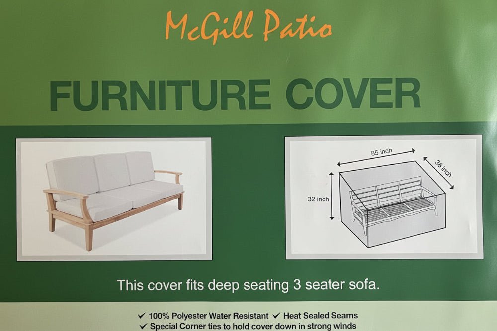 Furniture cover with dimensions
