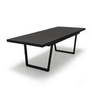 Switch Outdoor extension black dining table in Aluminum powder coated black fully extended at 95 inches 3 image