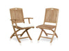 7 Pc Teak Patio Folding Table and Chairs Dining  Olympus-New York Set