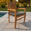 Switch Teak Outdoor Oval Titan Table &amp; Pari Stacking Chair Dining Set 3 image