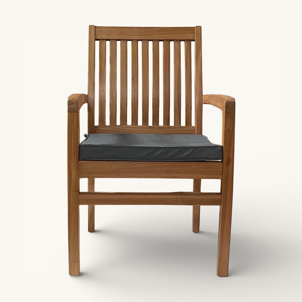 11pc McGill Teak Outdoor Rectangular Double Extension Dining Set - Rise table and Pari stacking chairs