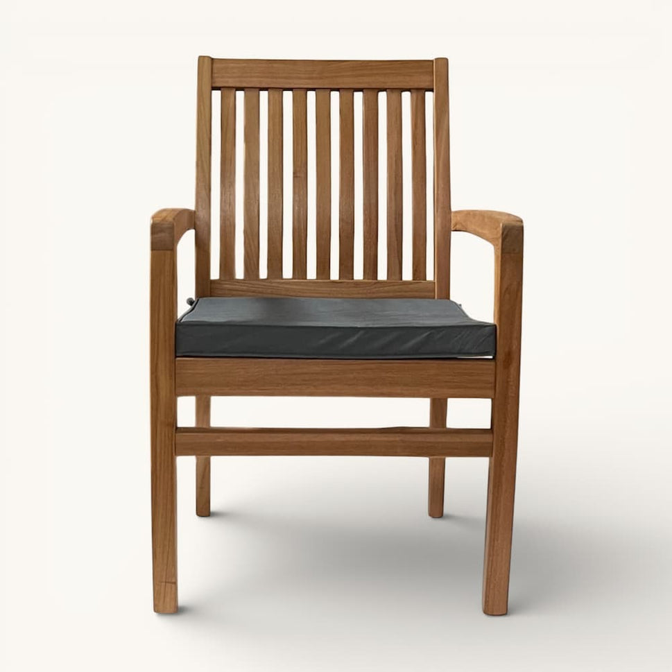 11pc McGill Teak Outdoor Rectangular Double Extension Dining Set - Rise table and Pari stacking chairs