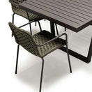 Switch 9 Pc Aluminum Patio Dining Set – Raven table Apex stacking Arm chair 2 image