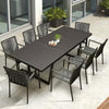 9 Pc Aluminum Outdoor Dining Set  Raven table with Ruby stacking chair