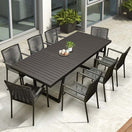 Switch 9 Pc Aluminum Outdoor Dining Set – Raven table with Ruby stacking chair 2 image