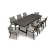 9 Pc Aluminum Outdoor Dining Set  Raven table Summit stacking Arm chair