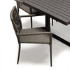 9 Pc Aluminum Patio Dining Set  Raven table June stacking chair
