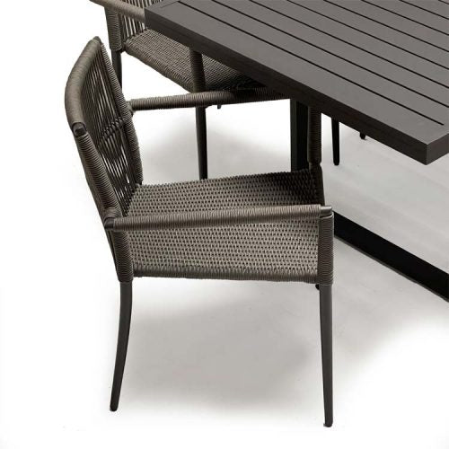 9 Pc Aluminum Patio Dining Set – Raven table June stacking chair
