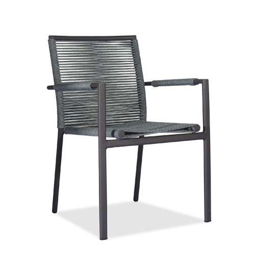 9 Pc Aluminum Outdoor Dining Set – Raven table with Ruby stacking chair
