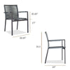 Outdoor Aluminum Rope Arm Chair Black- Ruby