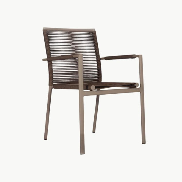 Outdoor Aluminum Rope Arm Chair Taupe- Ruby