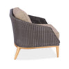 teak patio wicker club chair with plush cushion