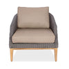 front view teak wicker club chair