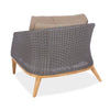 back view teak base wicker club chair