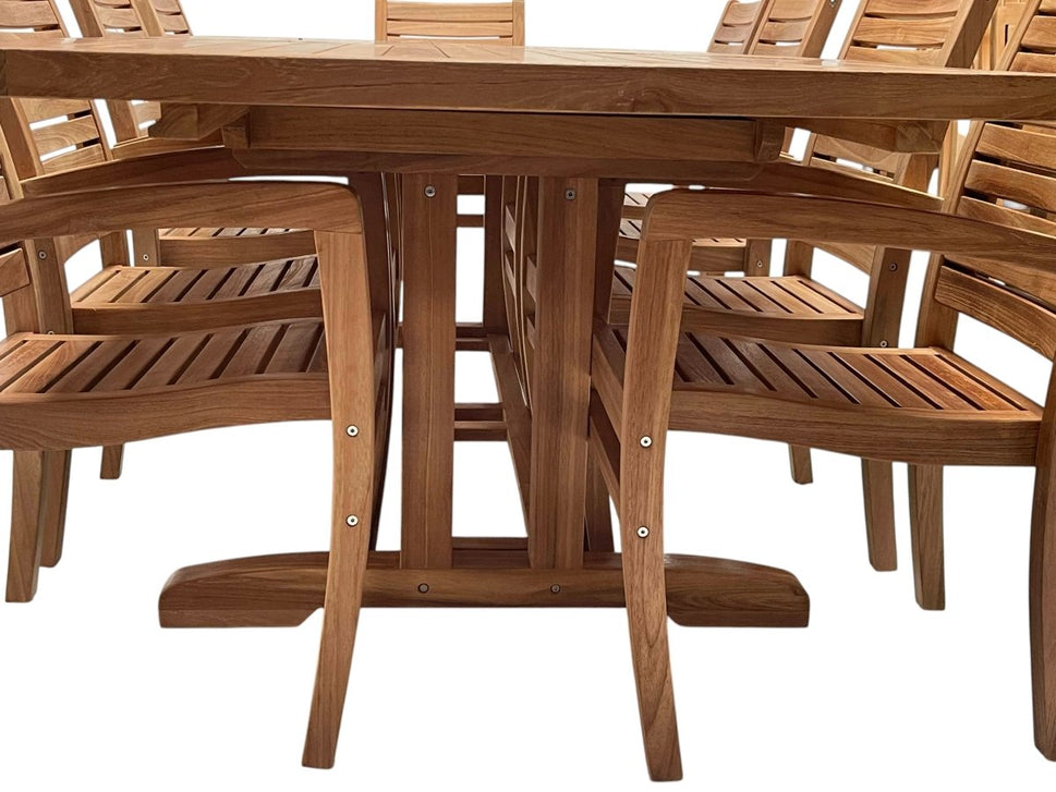 Teak Outdoor 10 feet Rectangle Double Extension Table  Portland