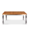 7 Pc Steel Teak Extension Table dining set  Signature Table and Alzette Chairs