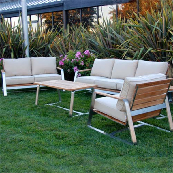 Teak steel Deep seat lounge set
