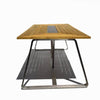 7 Pc Stainless steel Teak Modern Outdoor Rectangular Dining Table Set  Regnatt