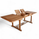 Switch 9pc Teak Outdoor Rectangular Double Extension Dining Set – Rise Table &amp; Jakarta Chairs 2 image