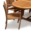 Stacking chair going under the extended table