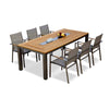 9 pc Teak Steel Dining Set  Signature with Batyline Stacking Chairs