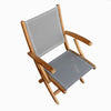 Teak sling batyline mesh folding chair
