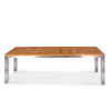 teak steel front slide extension table