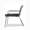 Steel rope weaved teak arm lounge chair