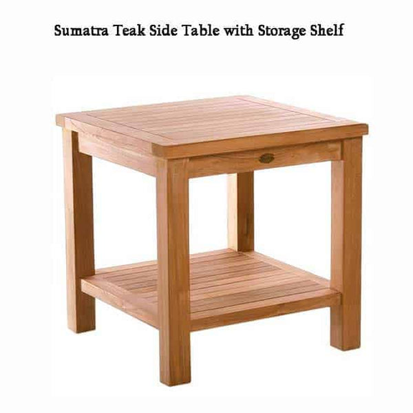 Teak Outdoor Patio End Table  Sumatra