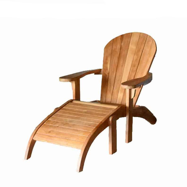 Teak Adirondack chair with ottoman