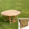 4 feet Teak Round Folding Outdoor Dining Table  Mardel