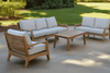 Teak lounge seating set outdoor view
