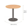 Teak Aluminum Outdoor Round Charcoal Bistro Table- Barbara