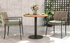Teak Aluminum Outdoor Round Charcoal Bistro Table- Barbara