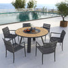 teak aluminum outdoor round dining set Bold and June